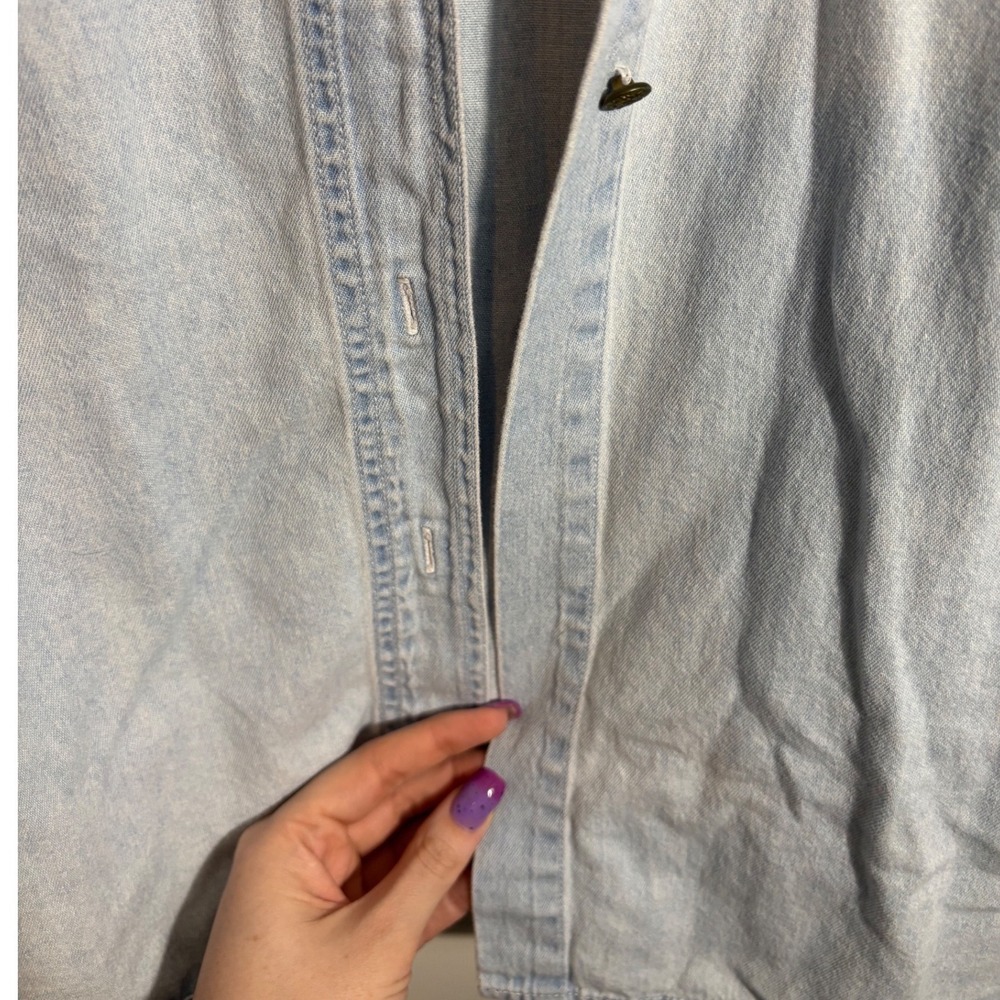 Vintage Tia Designs 'Jackpot' Vegas Embroidered Denim Button Down Size L - Picture 7 of 7